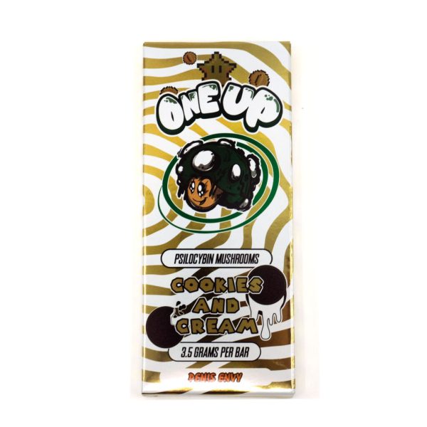 One Up Mushroom Bar 3.5G | Shrooms Cookies and Cream Chocolate Bar