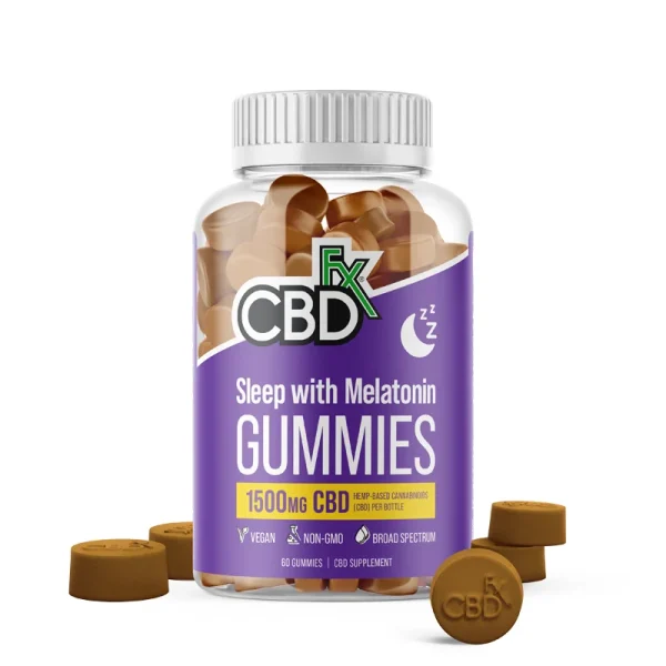 CBDfx CBD Gummies for Sleep with Melatonin – 60 Count | 1500mg CBD (Broad Spectrum, THC-Free)