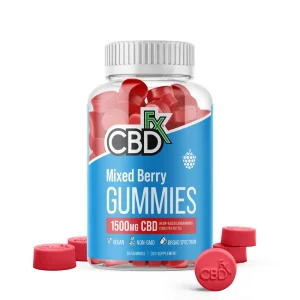 CBDfx Original Mixed Berry CBD Gummies – Broad Spectrum, THC-Free – 60ct, 1500mg CBD