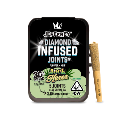 3.25g Diamond Infused Jefferey Joints [5 pack] – Jack Herer by West Coast Cure (Sativa) 54.4% THC